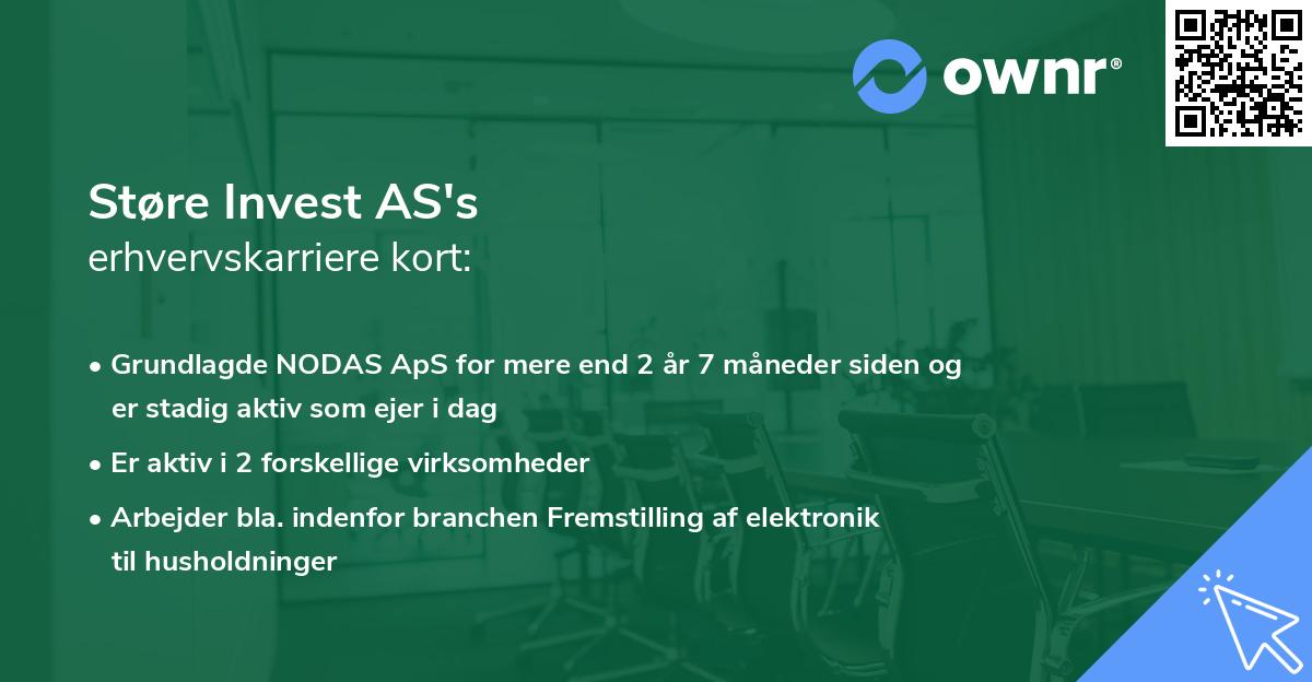 Støre Invest AS's erhvervskarriere kort