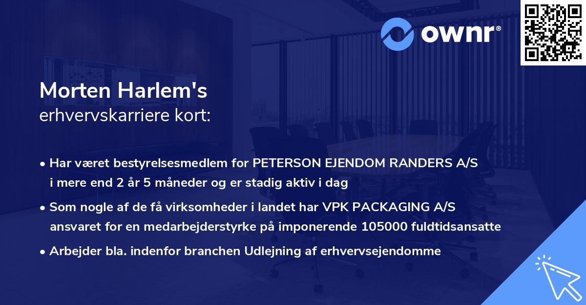 Morten Harlem's erhvervskarriere kort