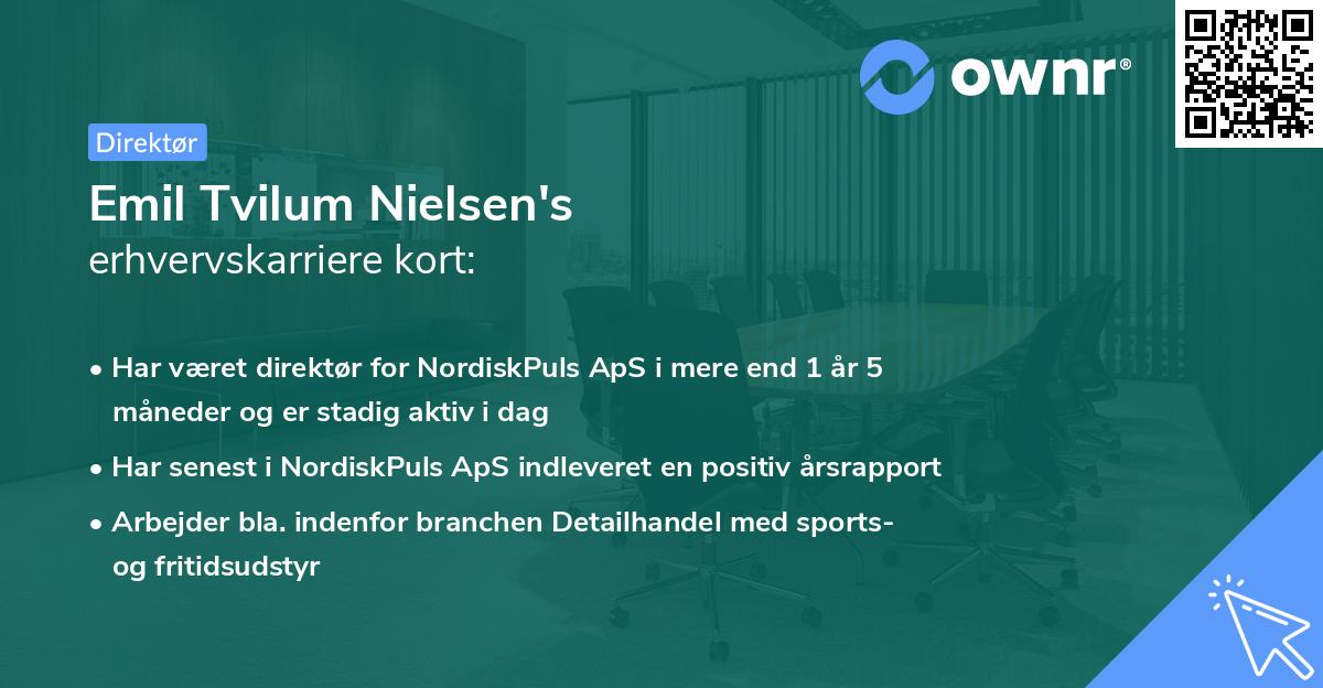 Emil Tvilum Nielsen's erhvervskarriere kort