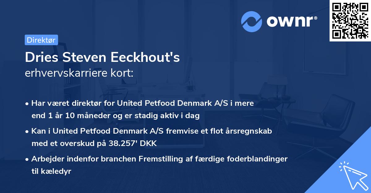 Dries Steven Eeckhout's erhvervskarriere kort