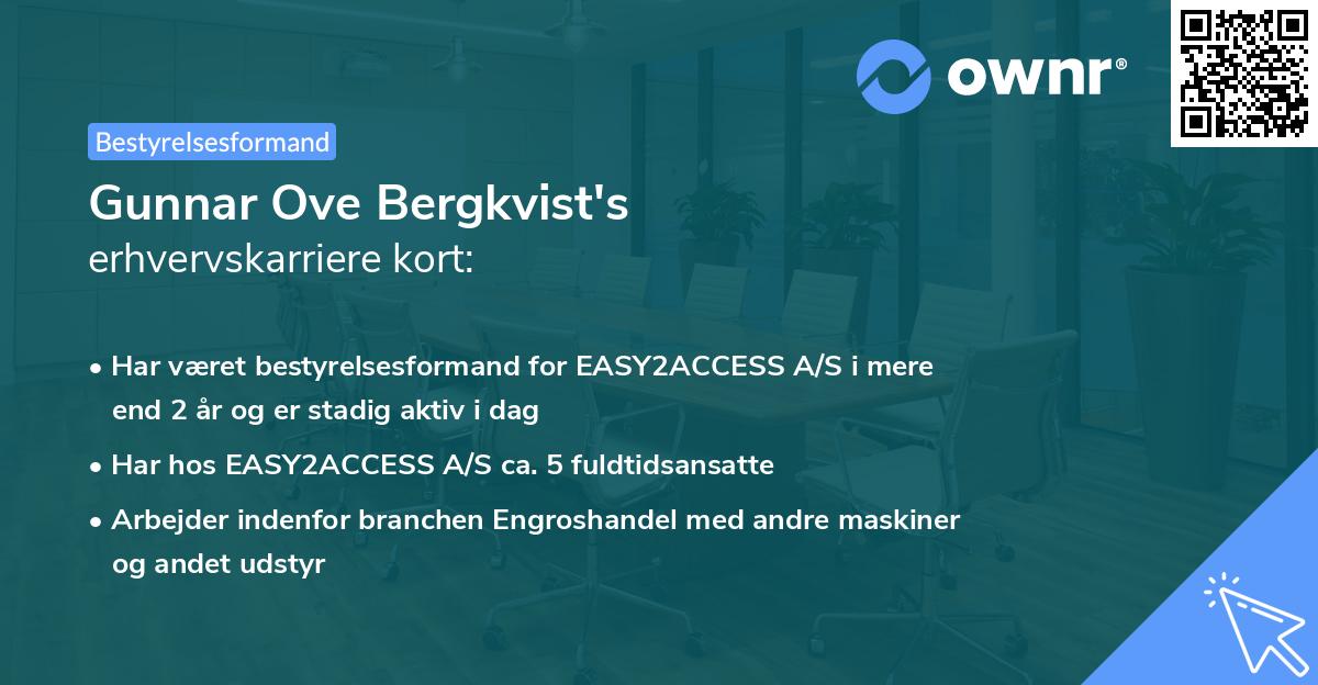 Gunnar Ove Bergkvist's erhvervskarriere kort