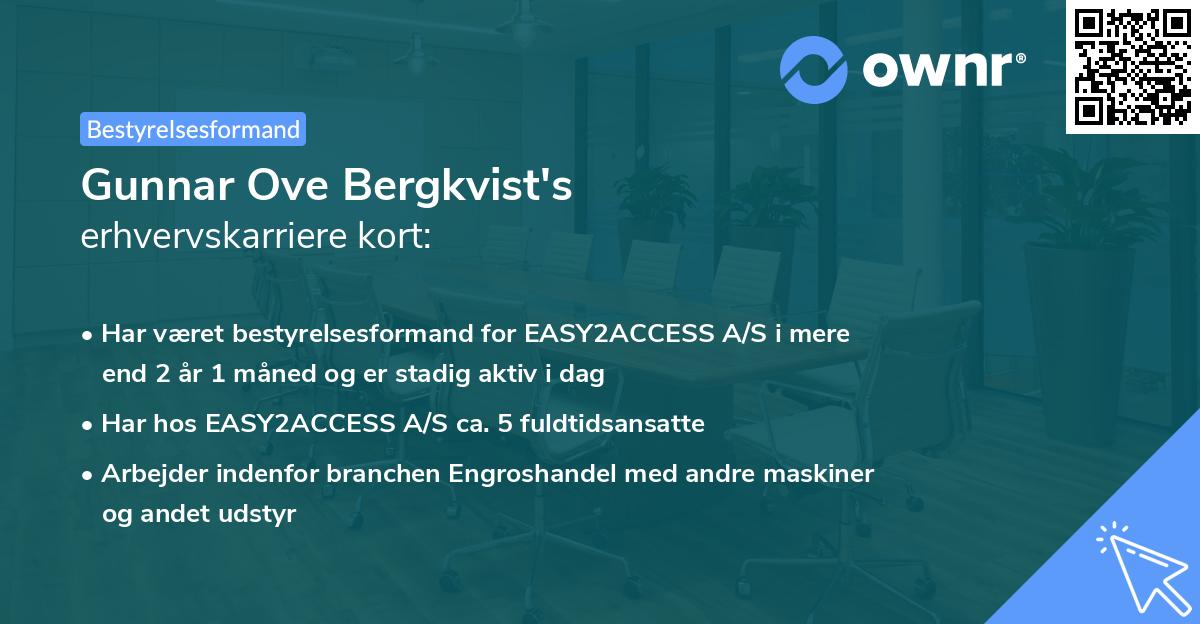 Gunnar Ove Bergkvist's erhvervskarriere kort