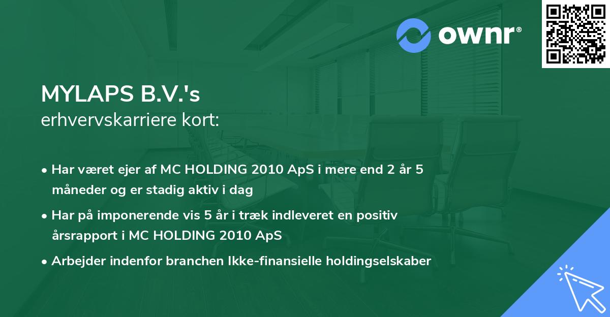 MYLAPS B.V.'s erhvervskarriere kort