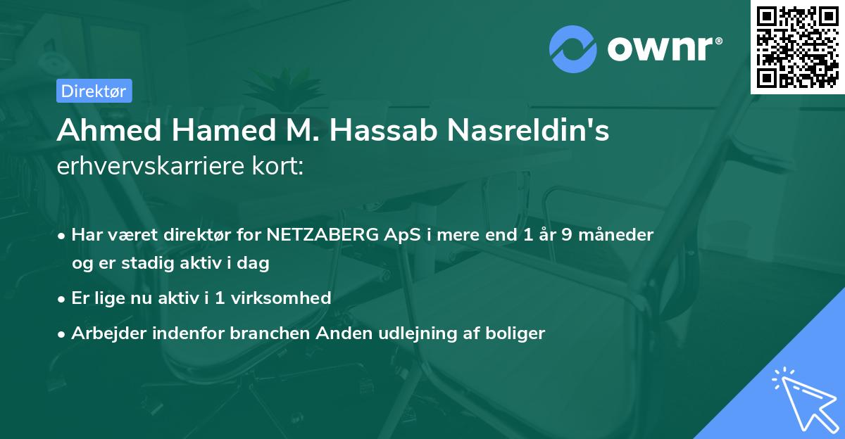 Ahmed Hamed M. Hassab Nasreldin's erhvervskarriere kort