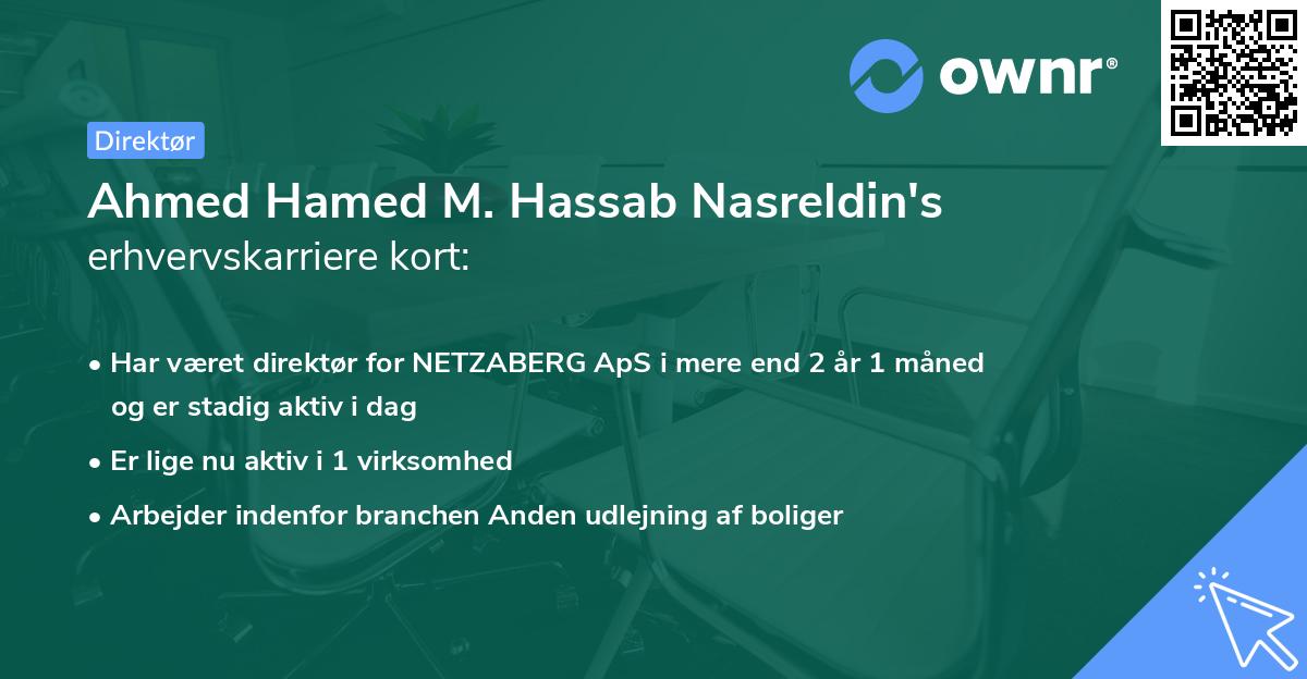 Ahmed Hamed M. Hassab Nasreldin's erhvervskarriere kort