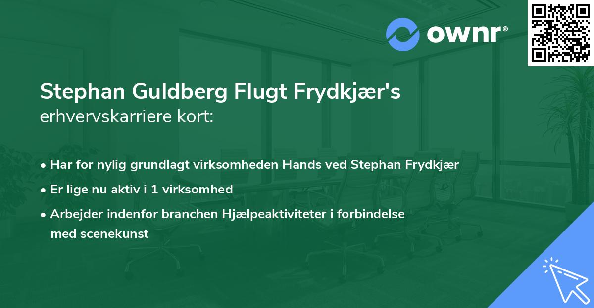 Stephan Guldberg Flugt Frydkjær's erhvervskarriere kort