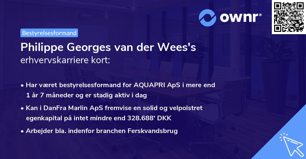 Philippe Georges van der Wees's erhvervskarriere kort