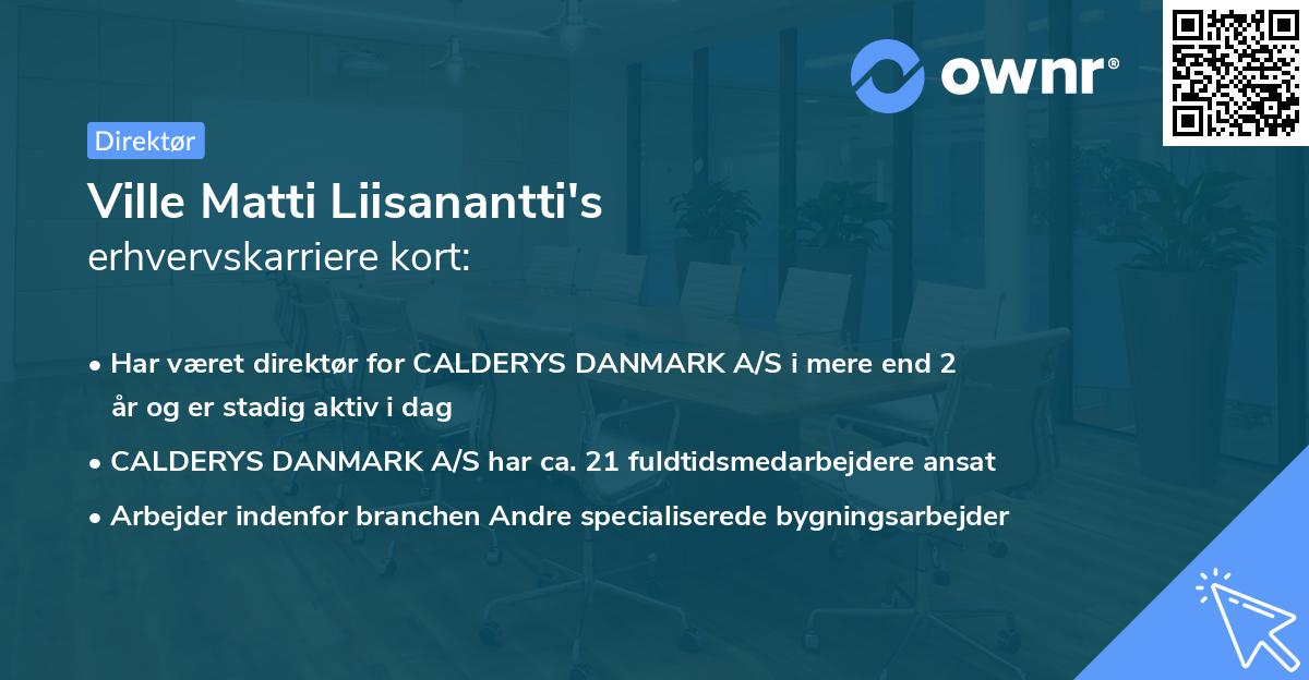 Ville Matti Liisanantti's erhvervskarriere kort