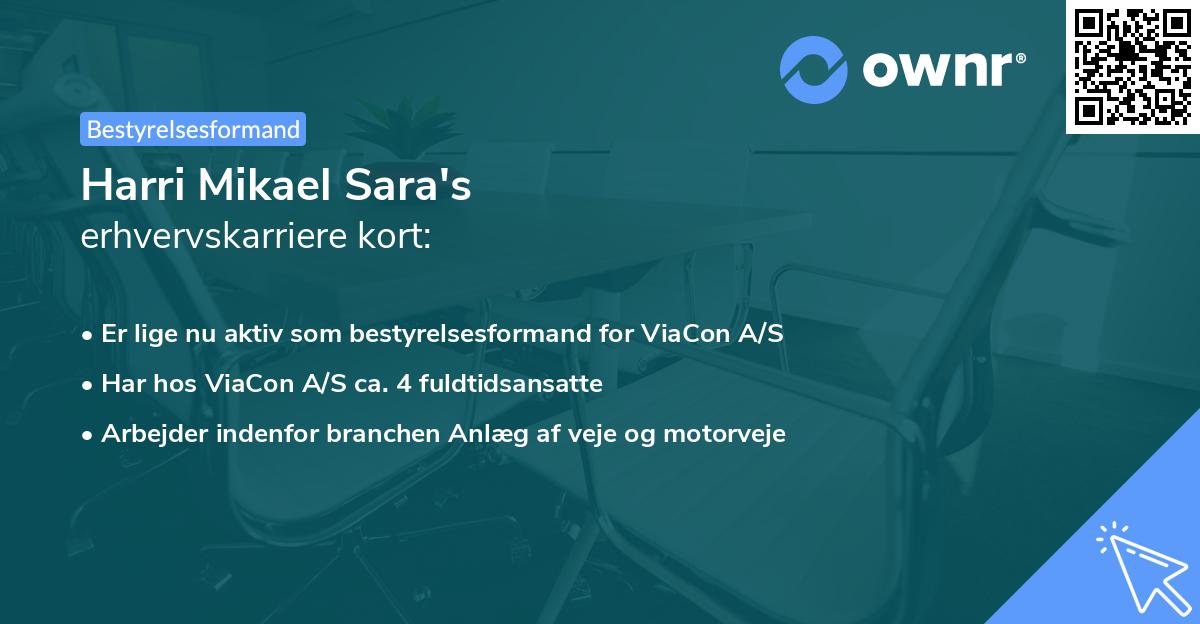 Harri Mikael Sara's erhvervskarriere kort