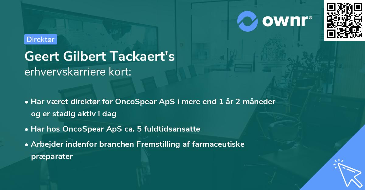 Geert Gilbert Tackaert's erhvervskarriere kort