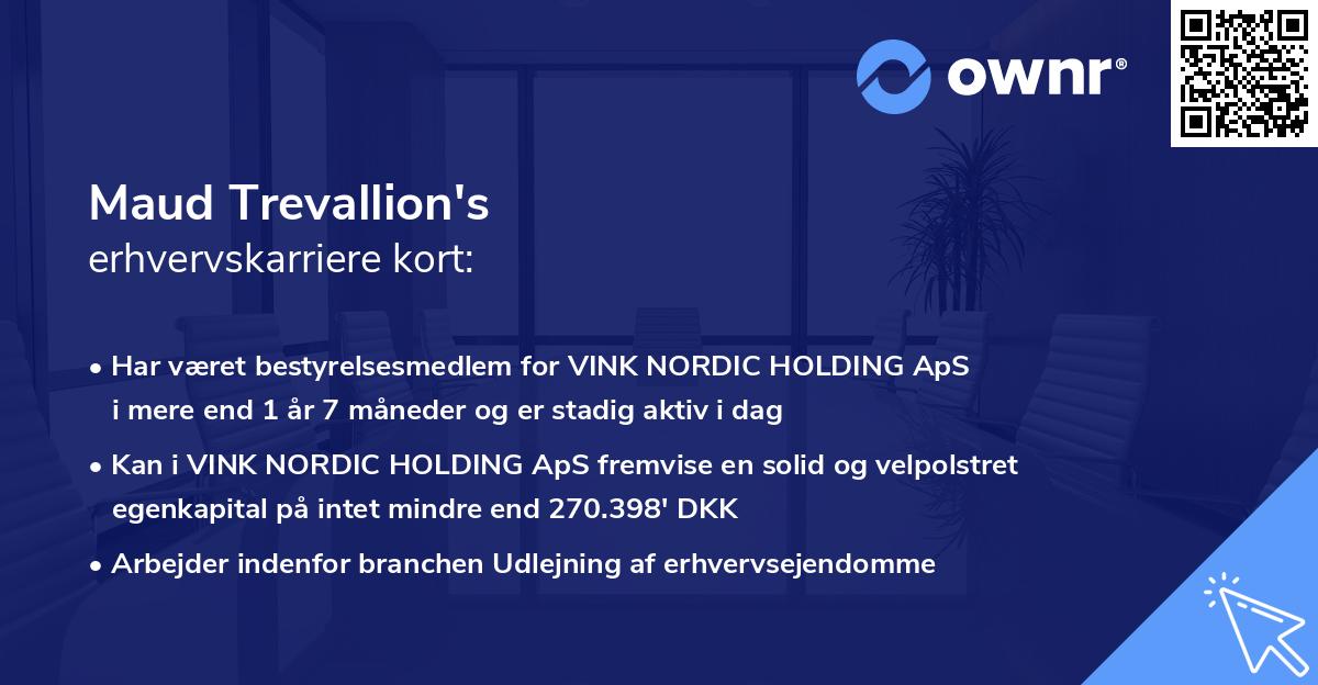 Maud Trevallion's erhvervskarriere kort