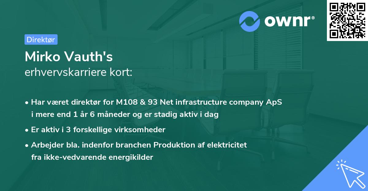 Mirko Vauth's erhvervskarriere kort