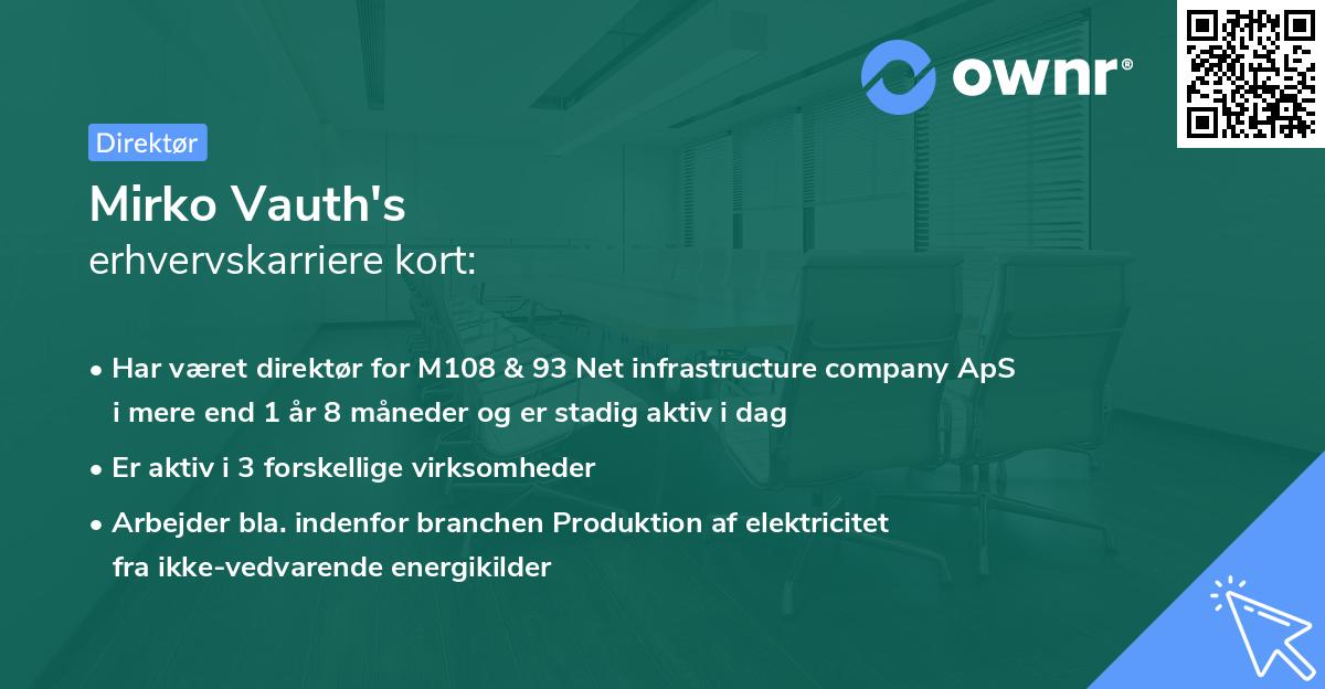 Mirko Vauth's erhvervskarriere kort