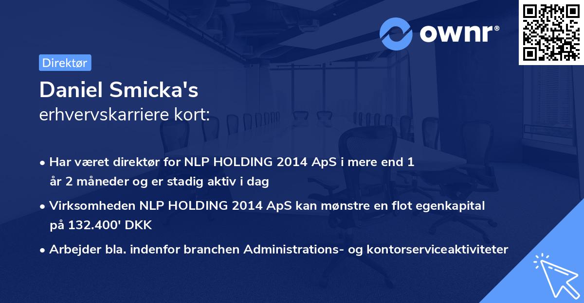 Daniel Smicka's erhvervskarriere kort