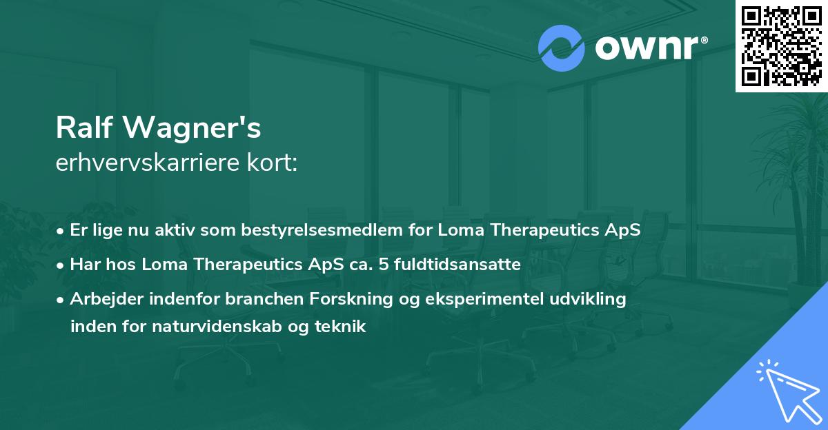 Ralf Wagner's erhvervskarriere kort