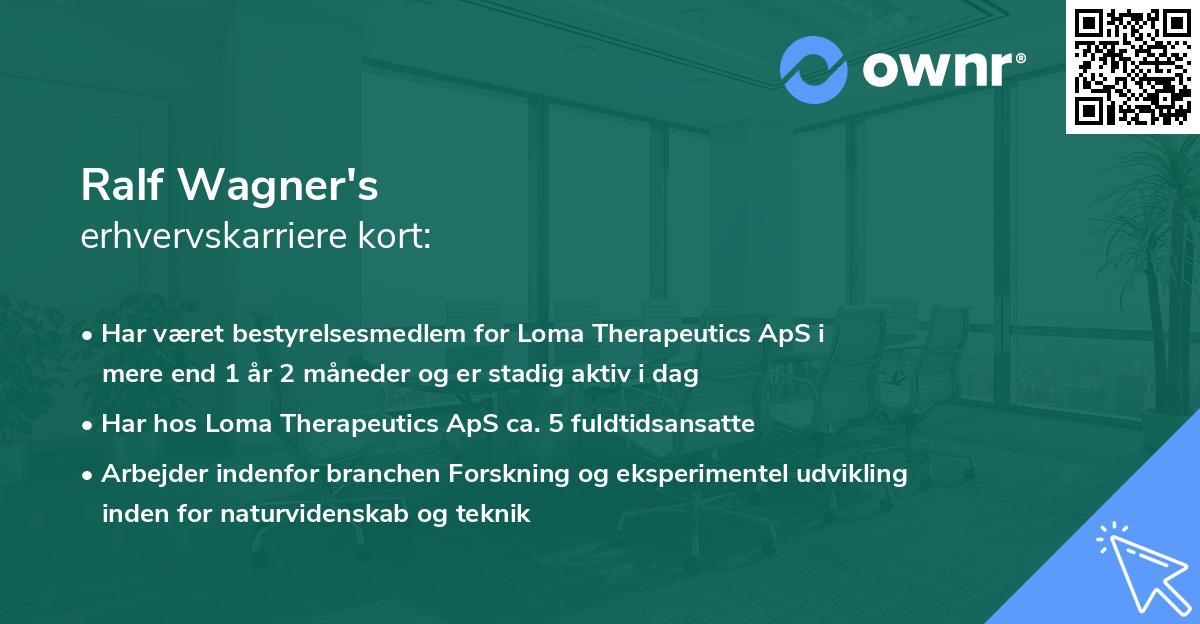 Ralf Wagner's erhvervskarriere kort