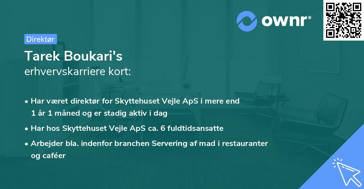 Tarek Boukari's erhvervskarriere kort