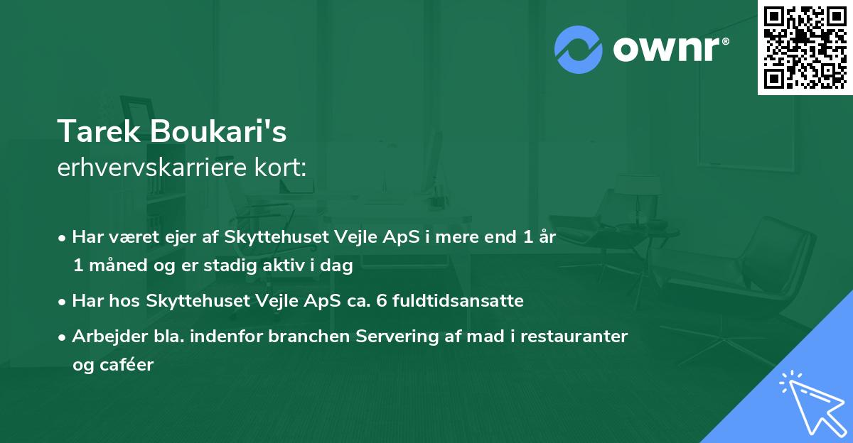 Tarek Boukari's erhvervskarriere kort