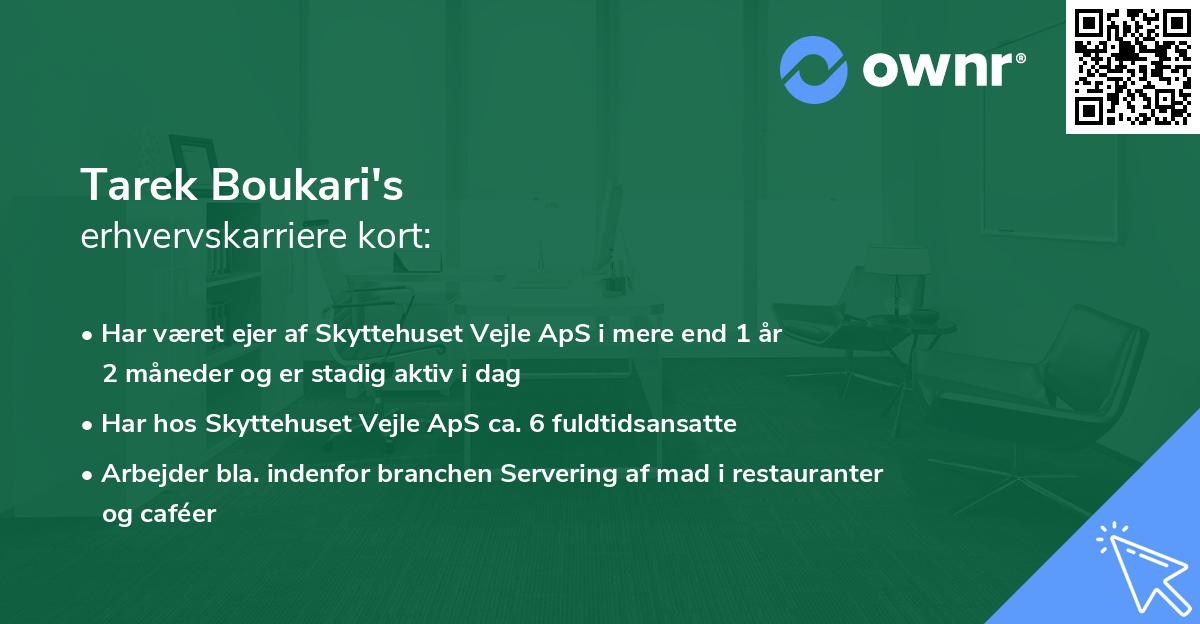 Tarek Boukari's erhvervskarriere kort