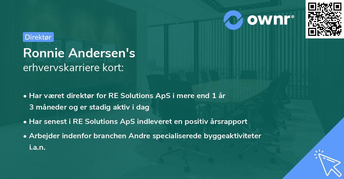 Ronnie Andersen's erhvervskarriere kort