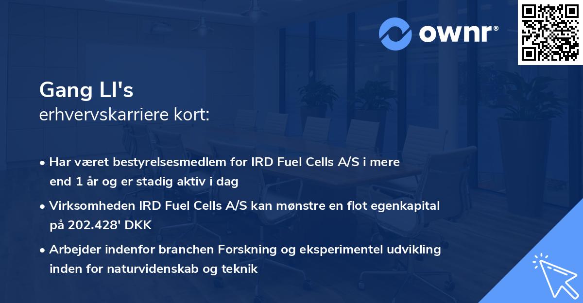 Gang LI's erhvervskarriere kort