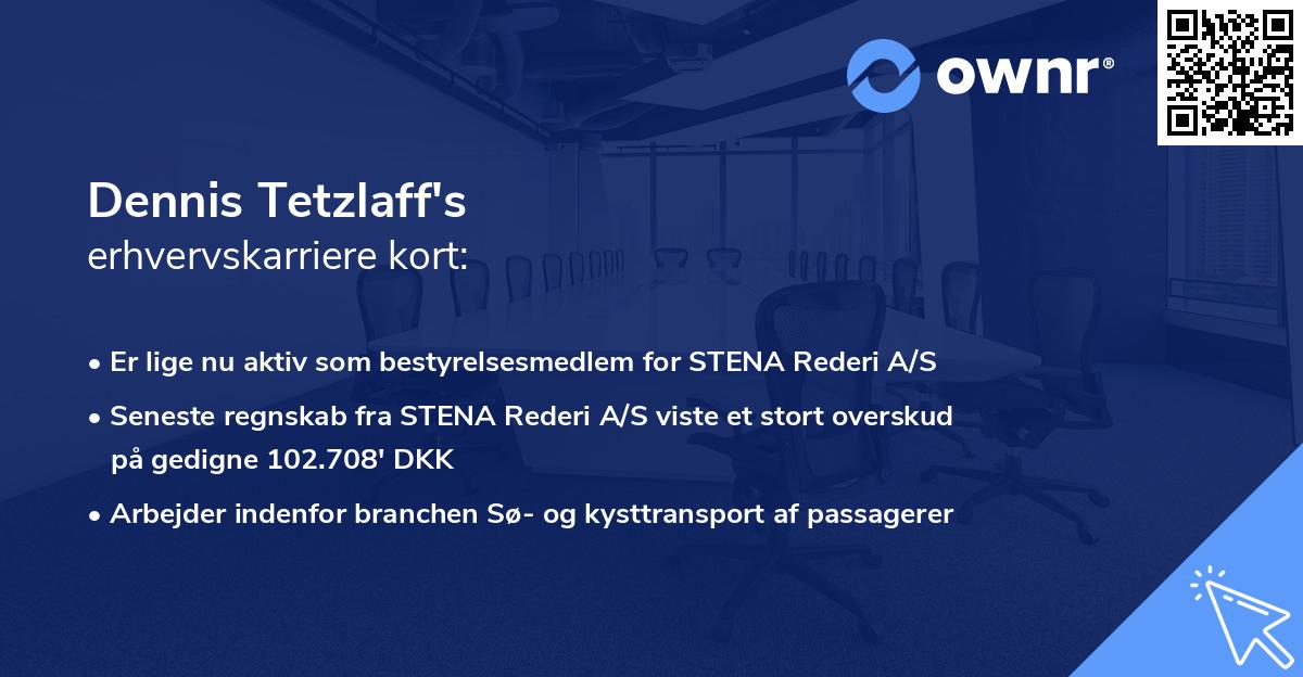 Dennis Tetzlaff's erhvervskarriere kort