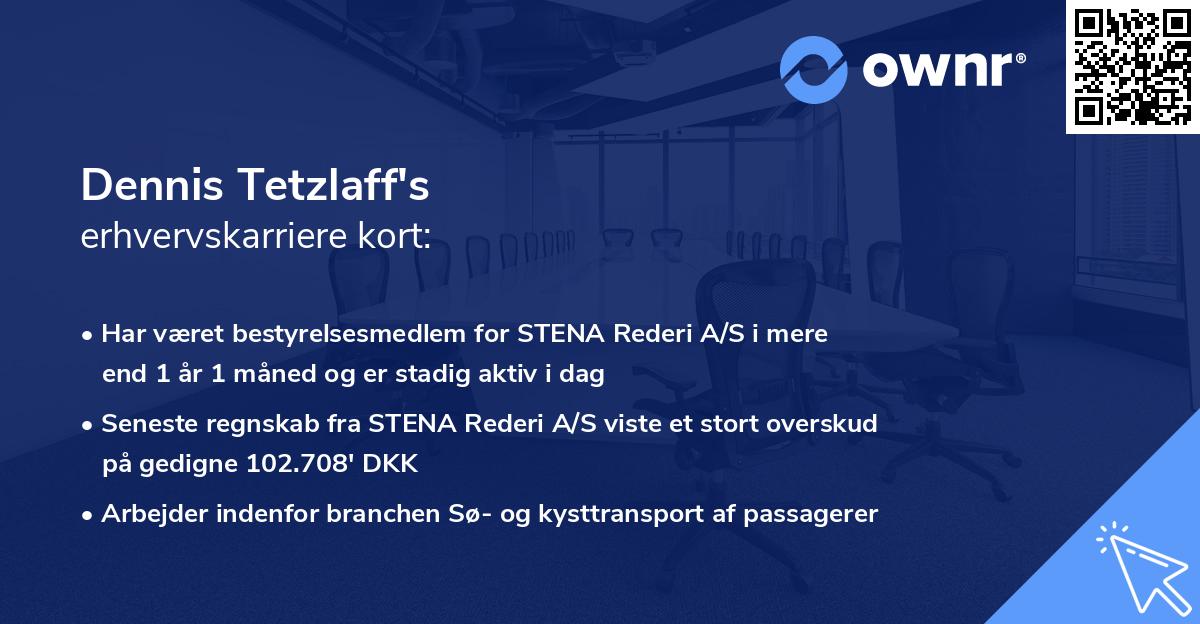 Dennis Tetzlaff's erhvervskarriere kort