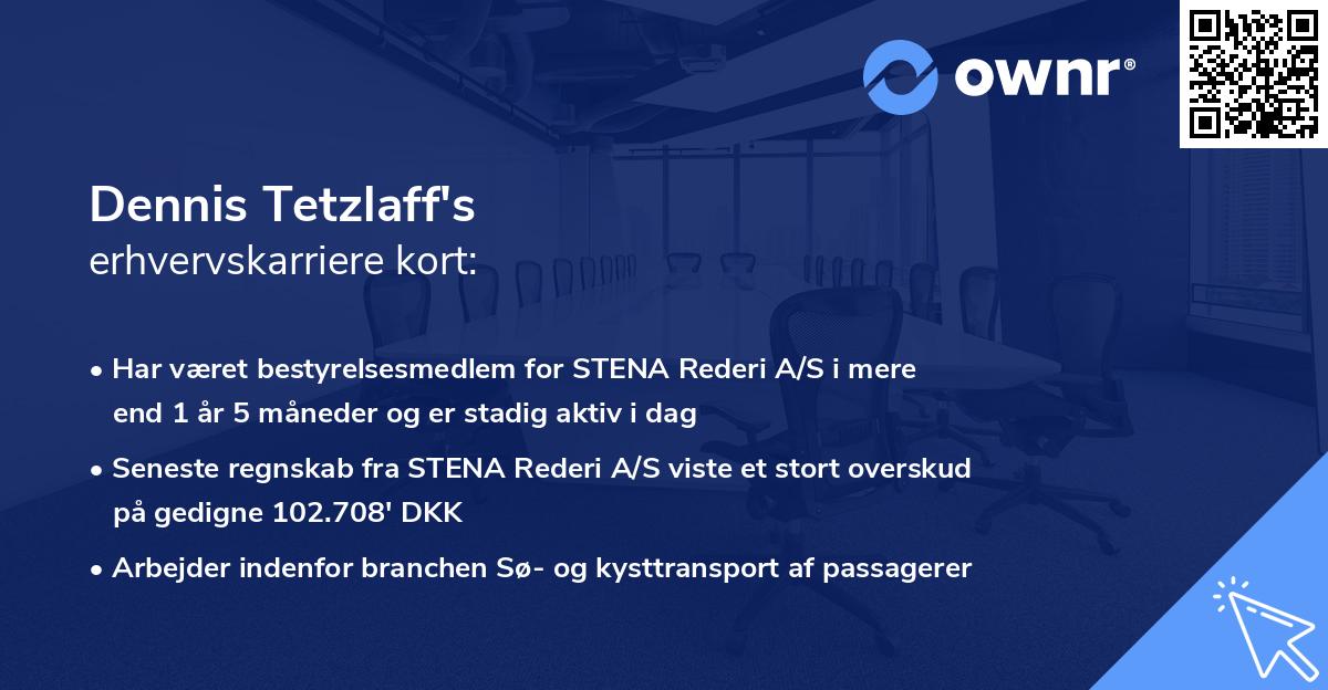 Dennis Tetzlaff's erhvervskarriere kort
