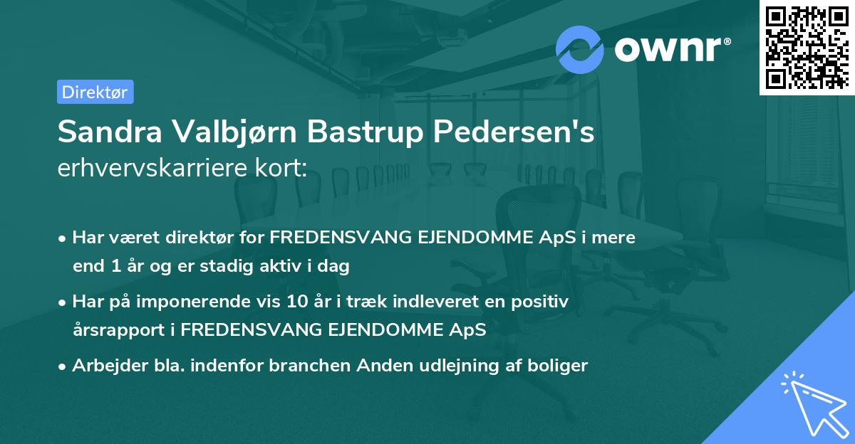 Sandra Valbjørn Bastrup Pedersen's erhvervskarriere kort