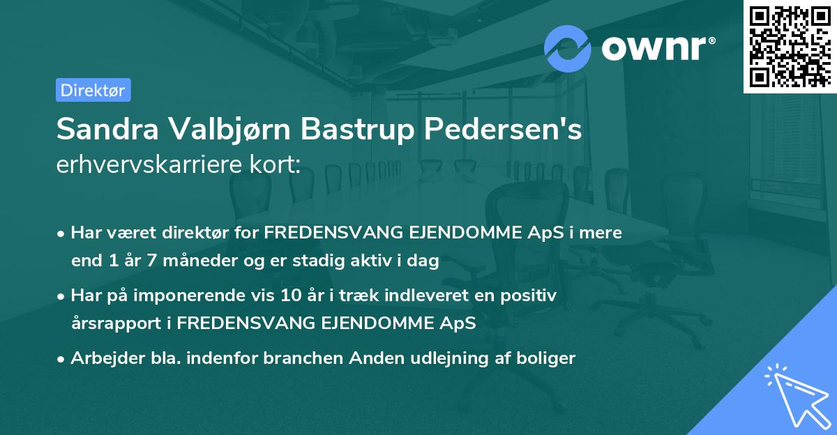 Sandra Valbjørn Bastrup Pedersen's erhvervskarriere kort