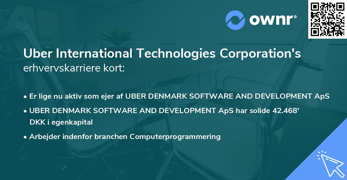 Uber International Technologies Corporation's erhvervskarriere kort