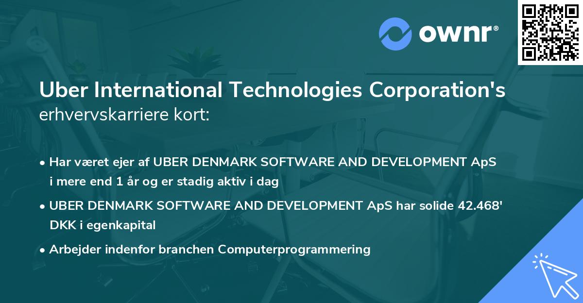Uber International Technologies Corporation's erhvervskarriere kort