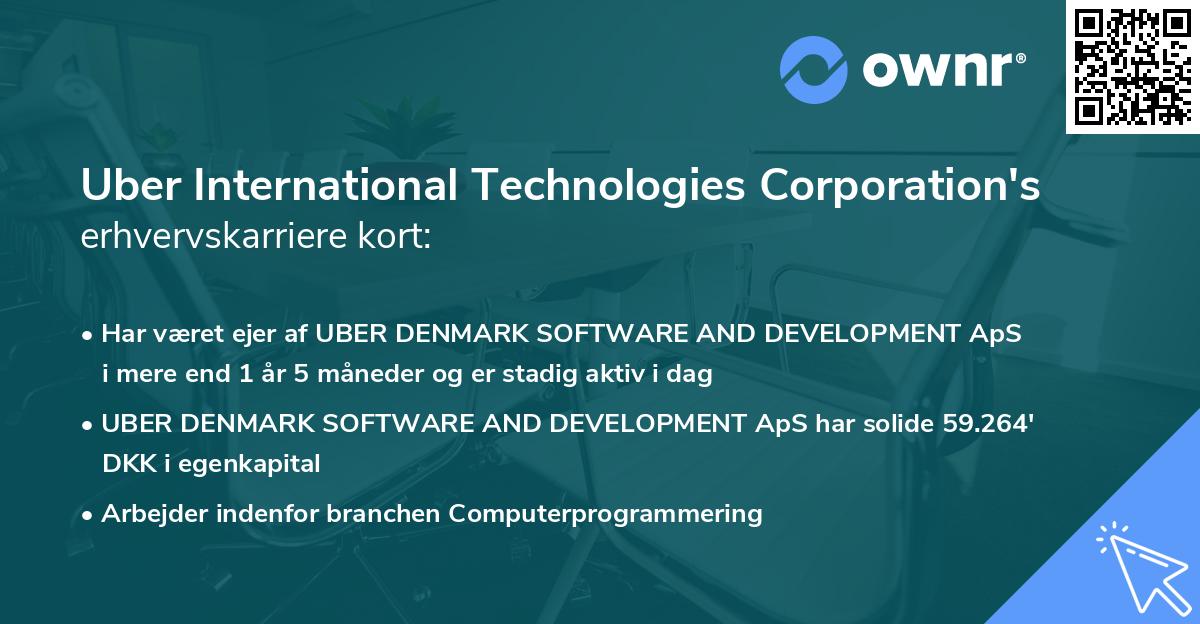 Uber International Technologies Corporation's erhvervskarriere kort