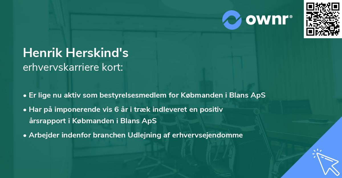Henrik Herskind's erhvervskarriere kort