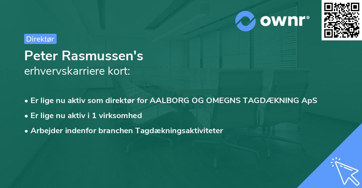 Peter Rasmussen's erhvervskarriere kort