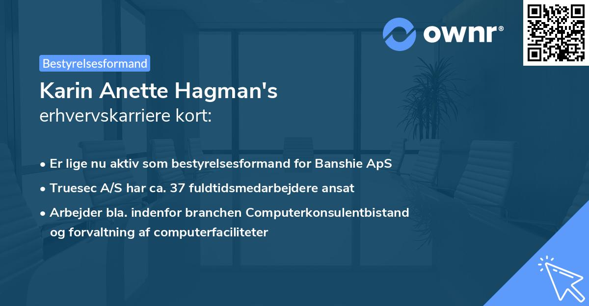 Karin Anette Hagman's erhvervskarriere kort