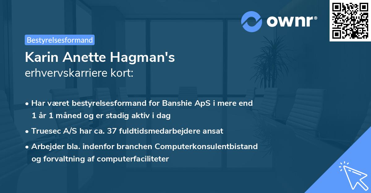 Karin Anette Hagman's erhvervskarriere kort