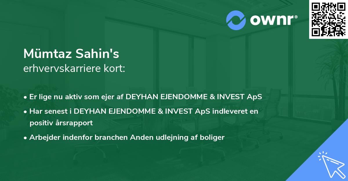 Mümtaz Sahin's erhvervskarriere kort