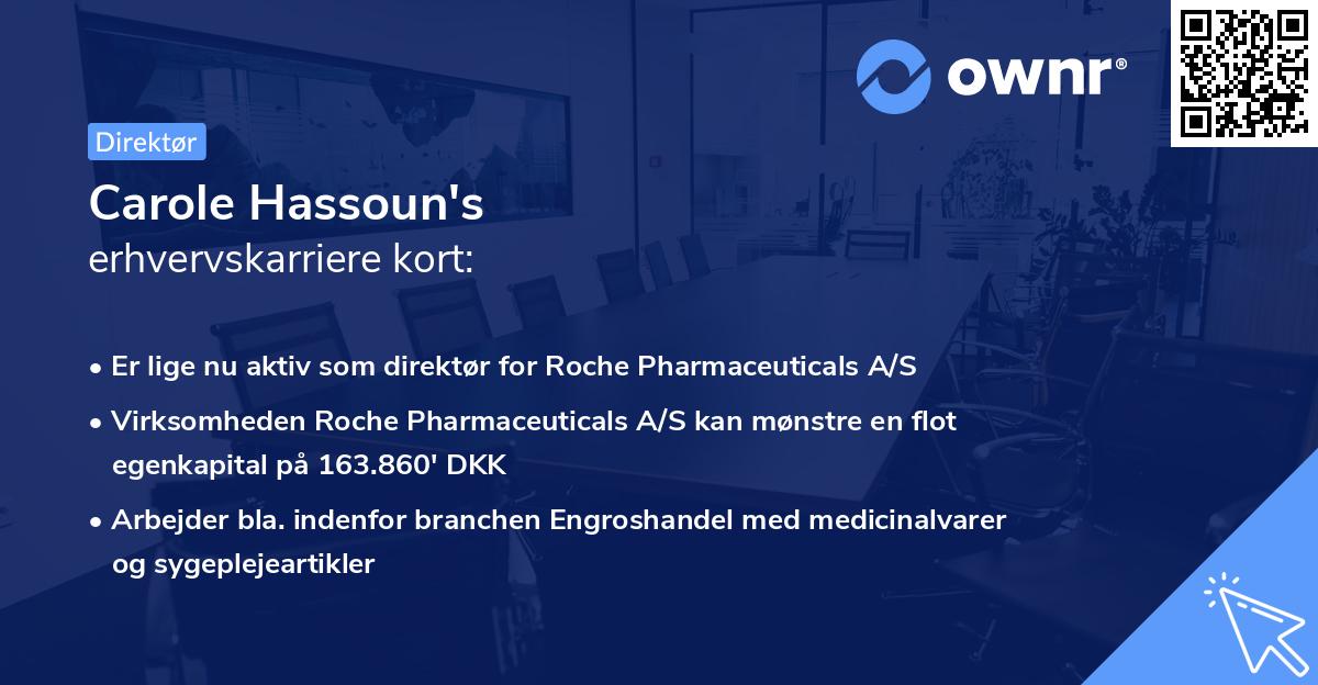 Carole Hassoun's erhvervskarriere kort