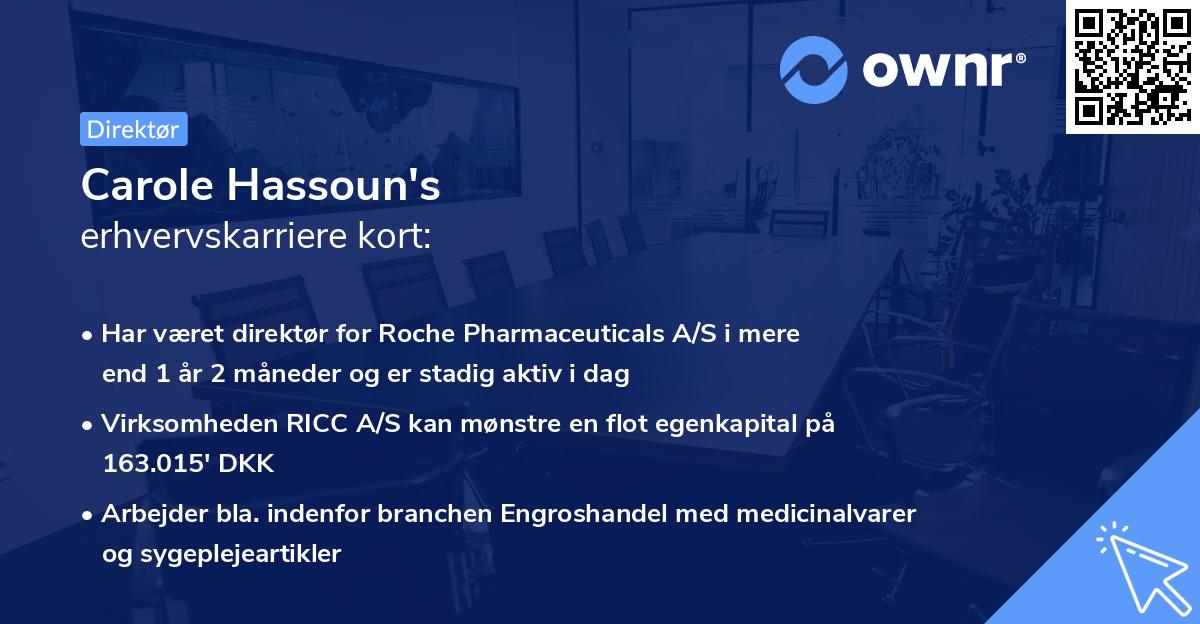 Carole Hassoun's erhvervskarriere kort