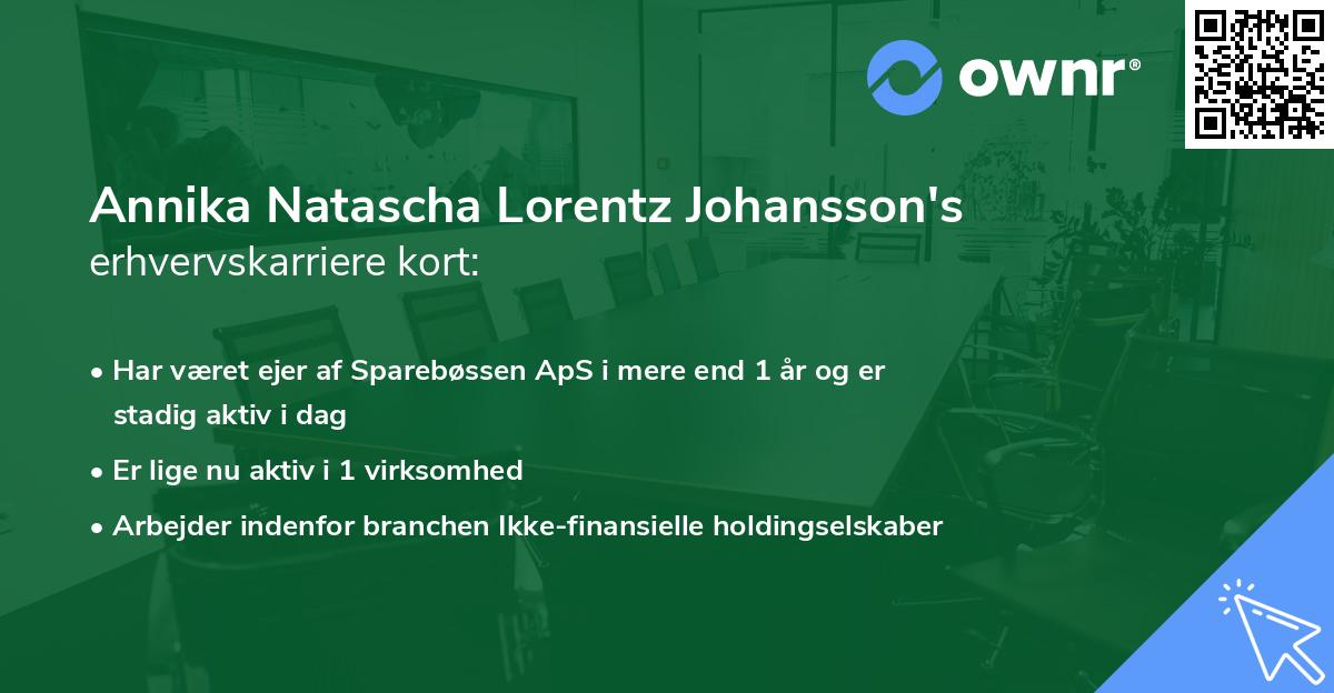 Annika Natascha Lorentz Johansson's erhvervskarriere kort