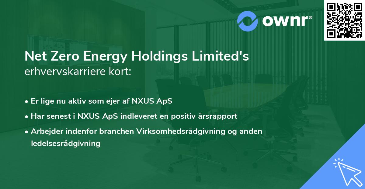 Net Zero Energy Holdings Limited's erhvervskarriere kort
