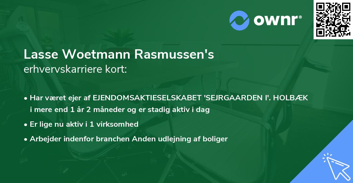 Lasse Woetmann Rasmussen's erhvervskarriere kort