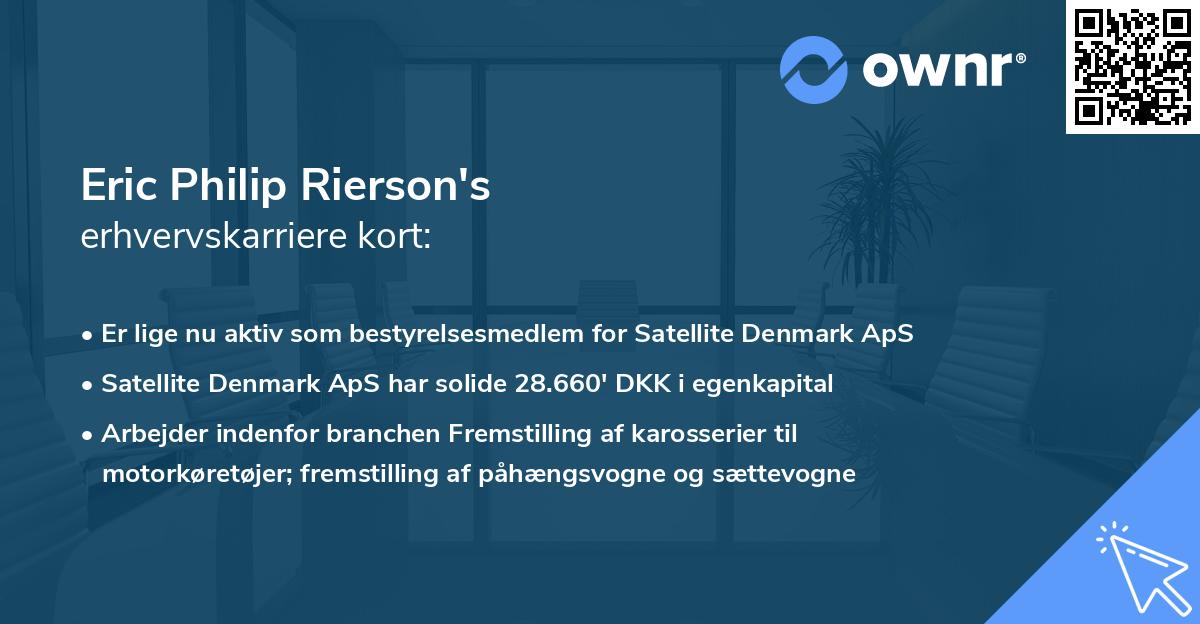 Eric Philip Rierson's erhvervskarriere kort