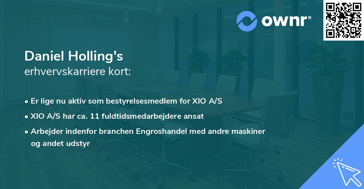 Daniel Holling's erhvervskarriere kort
