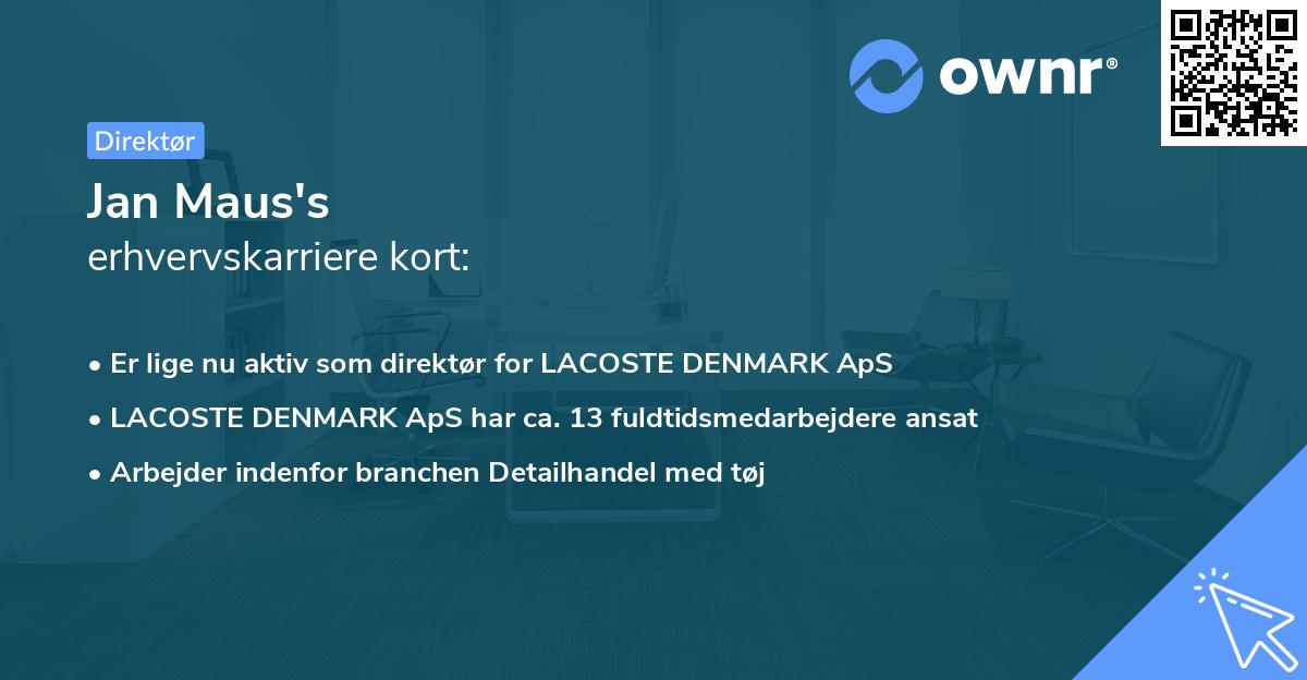 Jan Maus's erhvervskarriere kort