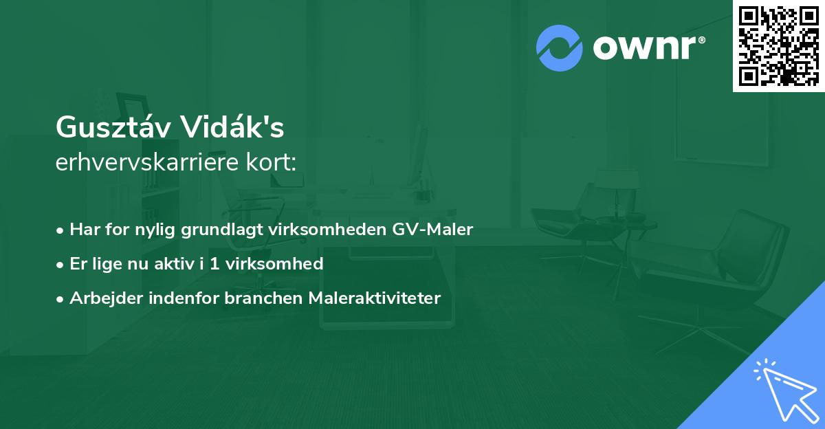 Gusztáv Vidák's erhvervskarriere kort