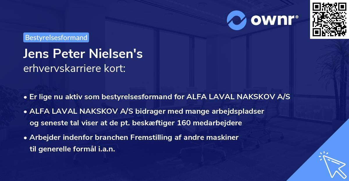 Jens Peter Nielsen's erhvervskarriere kort