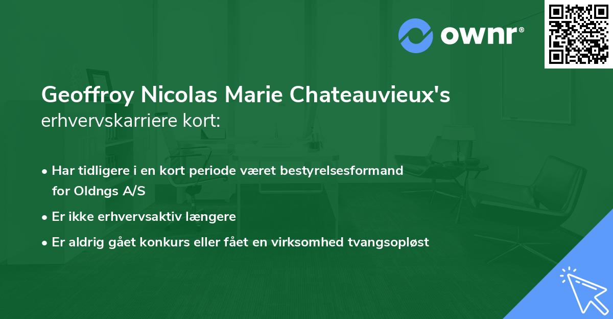 Geoffroy Nicolas Marie Chateauvieux's erhvervskarriere kort
