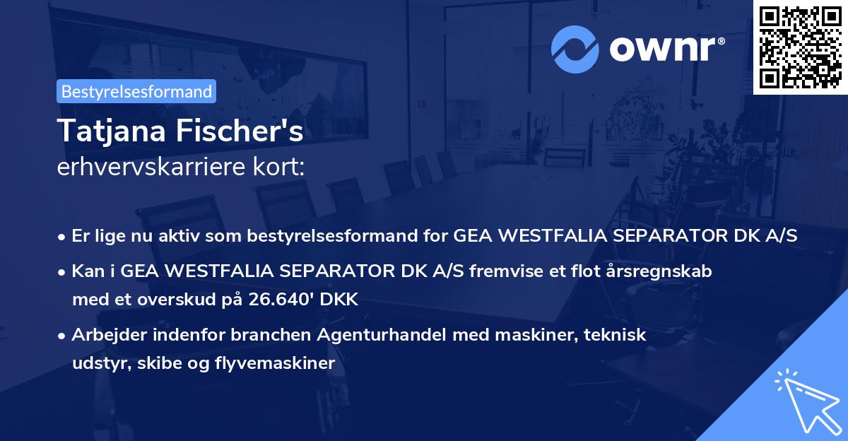 Tatjana Fischer's erhvervskarriere kort